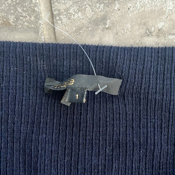 Maje Tight-Knit Long Sleeve Ruched Sweater Dress in Navy, Size 1 (S) Retail $345 - Picture 8 of 13